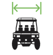 A green background with an image of a vehicle and arrows.